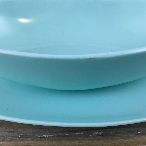 Vintage Aqua Turquoise Melmac Platter & Bowl Stetson Co. Melamine MCM - Picture 8 of 9